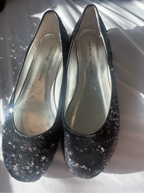 Chinese Laundry Shoes - Chinese Laundry Black Sequin Slip-On Ballet Flats